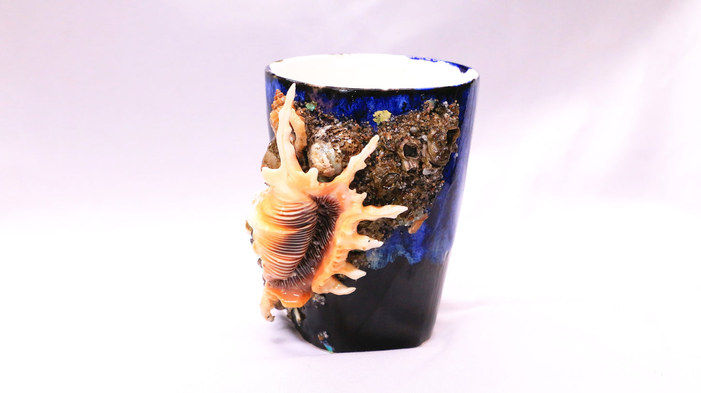 Ceramic Coffee Mug Handmade, 12 Oz Deep-sea Series Blue Personalized Pottery Mug