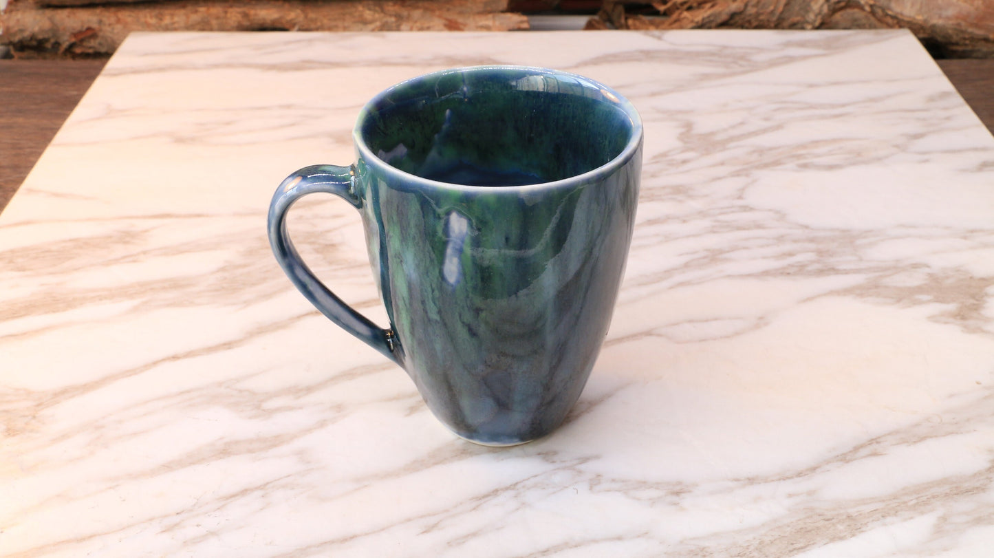 Ceramic Coffee Mug Handmade, Peacock Personalized Pottery Mug