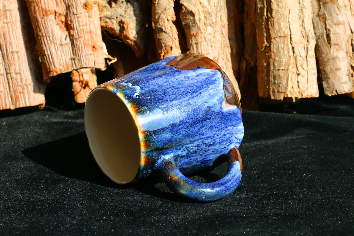 Ceramic Coffee Mug Handmade, Quiet Blue Personalized Pottery Mug