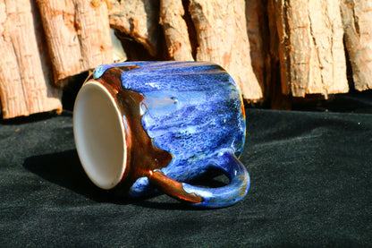Ceramic Coffee Mug Handmade, Quiet Blue Personalized Pottery Mug