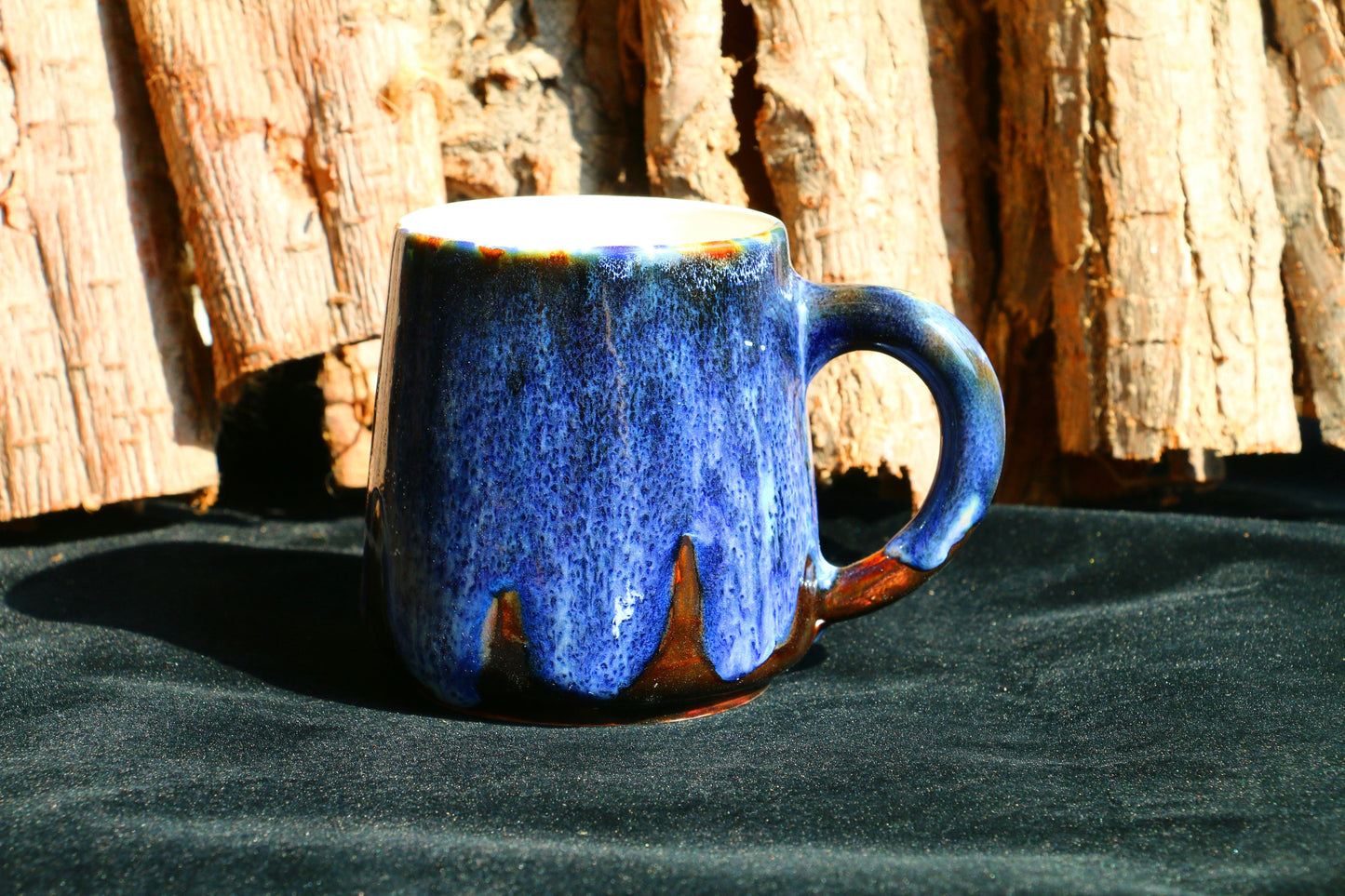 Ceramic Coffee Mug Handmade, Quiet Blue Personalized Pottery Mug