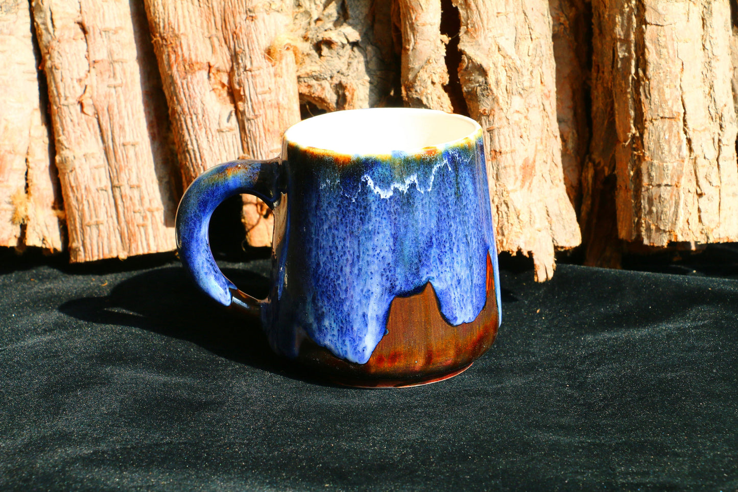 Ceramic Coffee Mug Handmade, Quiet Blue Personalized Pottery Mug