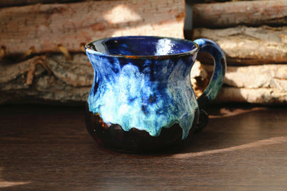 Handgemachte Keramik-Kaffeetasse im Schneeberg-Stil, 18 Oz personalisierte Keramiktasse