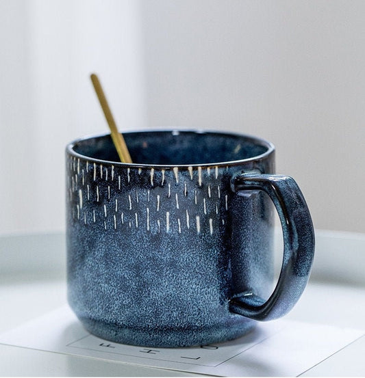 Blue Handmade Minimalist Mugs, Personalized Simple & Elegant Coffee Mug