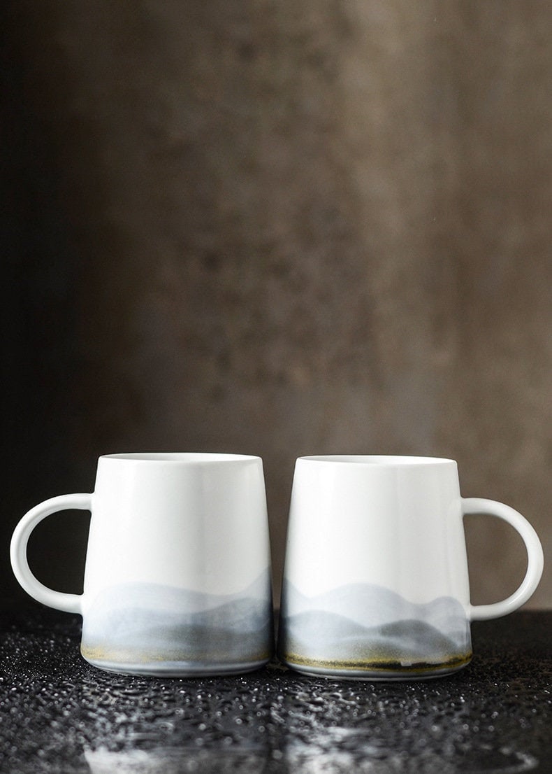 Ceramic Coffee Mug Handmade, Landscape Personalized Pottery Mug