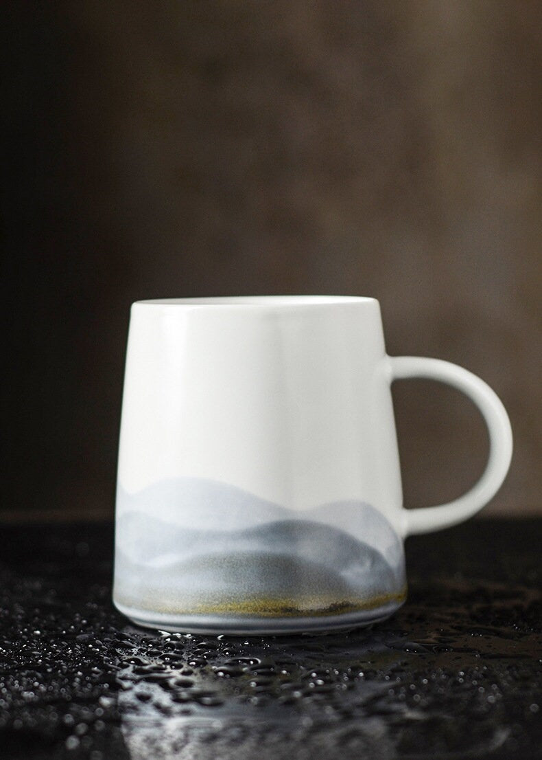Ceramic Coffee Mug Handmade, Landscape Personalized Pottery Mug
