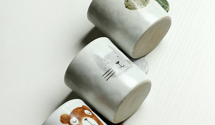 Ceramic Coffee Mug Handmade, 8 Oz Animals Personalized Mug