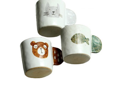 Ceramic Coffee Mug Handmade, 8 Oz Animals Personalized Mug