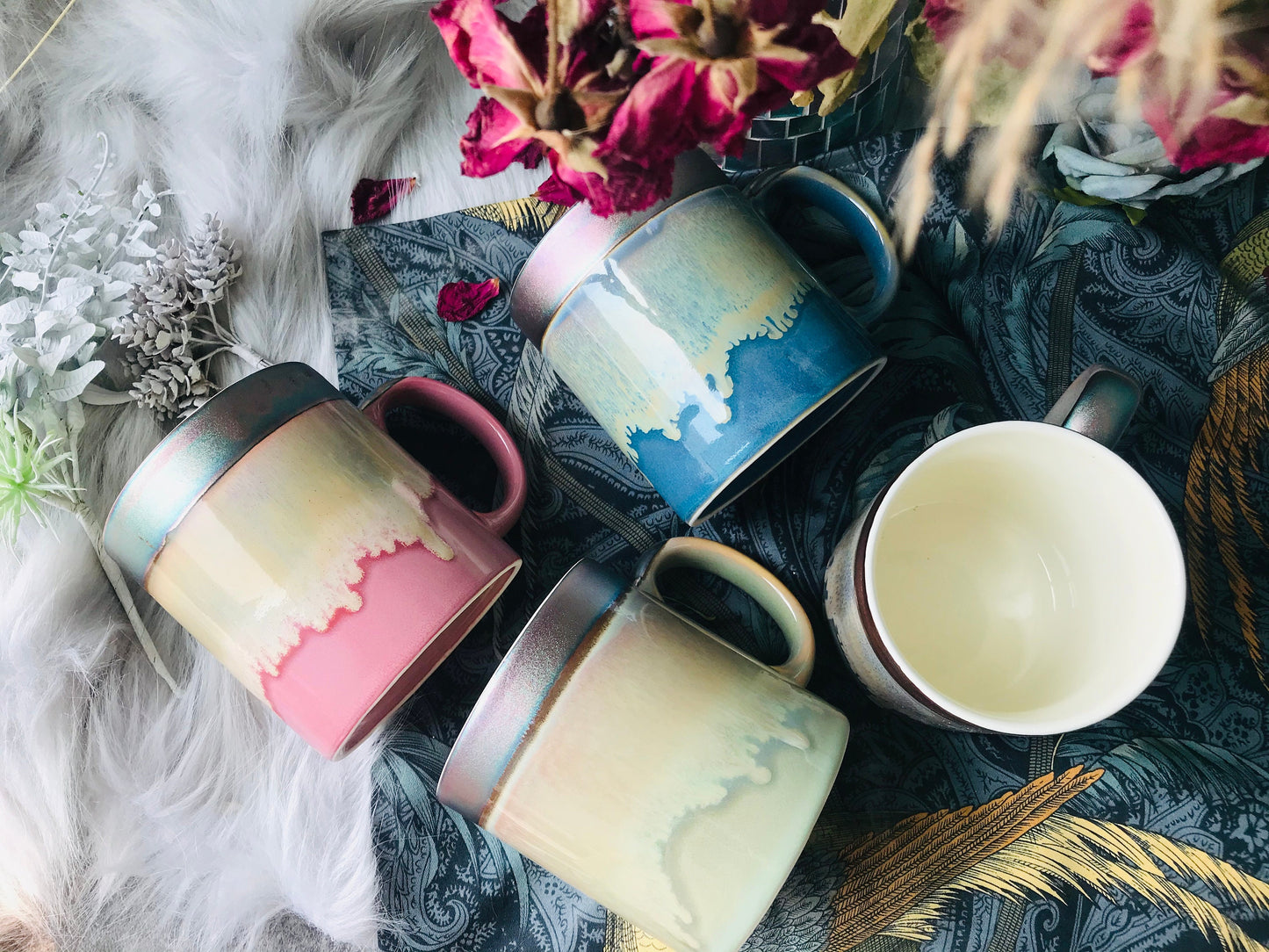 Ceramic Coffee Mug Handmade, Pink Personalized Pottery Mug