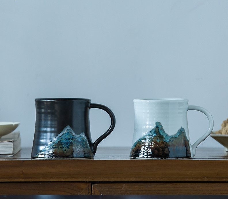 Ceramic Coffee Mug Handmade, Landscape Personalized Pottery Mug