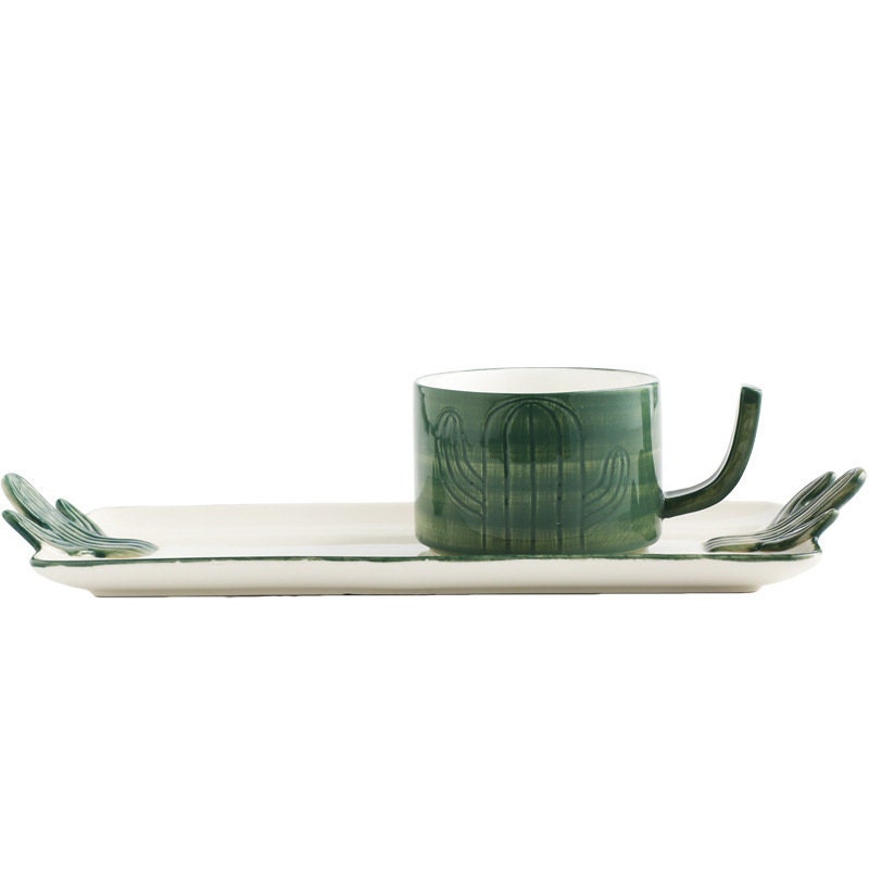 Green Pottery Mug, Handmade Personalized Ceramic Mug