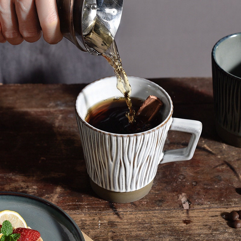 Ceramic Coffee Mug Handmade, 8.5 Oz Personalized Pottery Mug