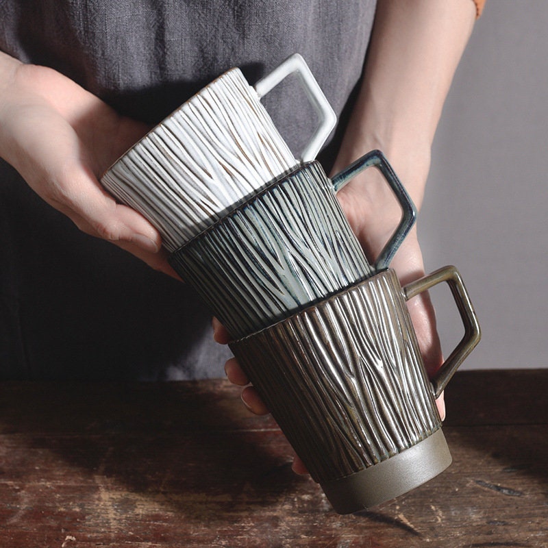Ceramic Coffee Mug Handmade, 8.5 Oz Personalized Pottery Mug