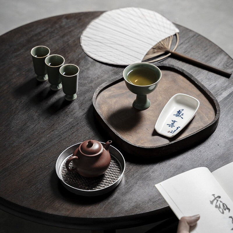 Green Ceramic Tea Cups, Handmade Personalized Celadon Teacups