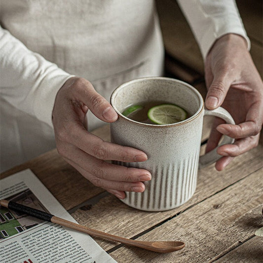 Ceramic Coffee Mug Handmade, 17 Oz Matte Personalized Pottery Mug