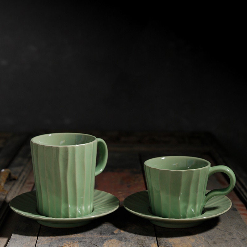 Ceramic Coffee Mug Handmade, A Set Of Two Custom Mug, Personalized Pottery Mug