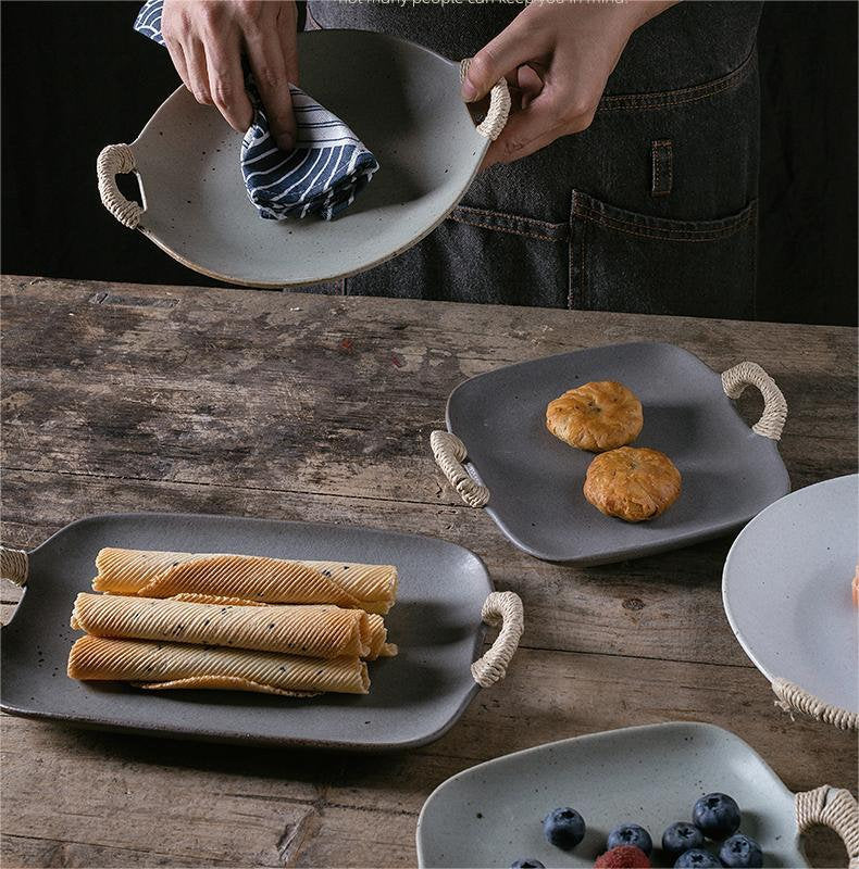 Ceramic Handmade Pottery Dinner Plates, Ceramic Serving Bowl Kitchen Decor, Ceramic Dinnerware
