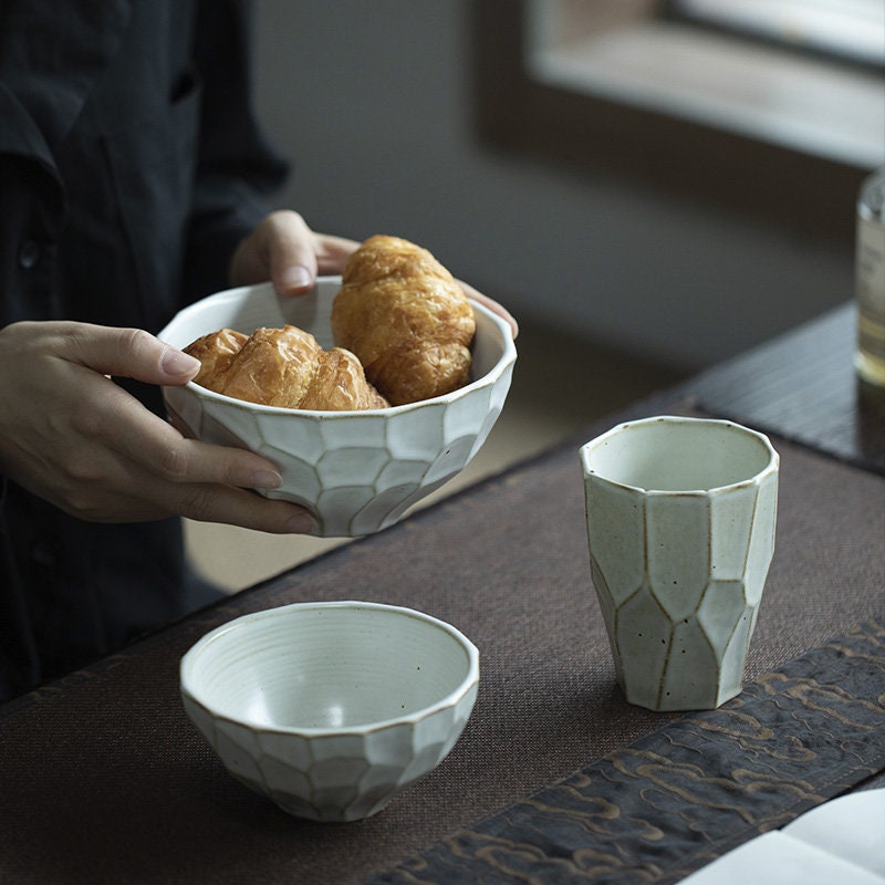 Ceramic Dinnerware Set, Personalized Pottery Tea Cup, Handmade Ceramic Bowl
