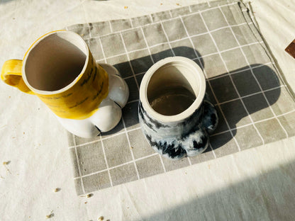 Personalisierte Katzenpfote Keramik Kaffeetasse, Hundepfote Niedliche individuelle Keramiktasse Handarbeit