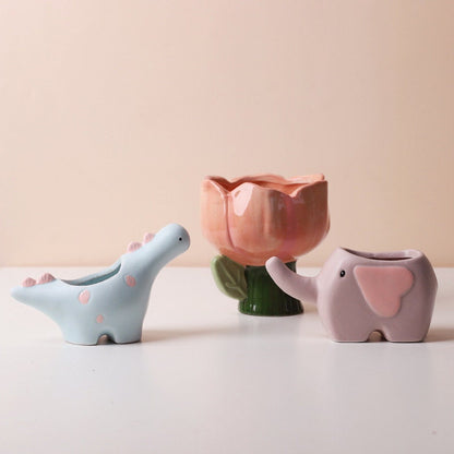 Cute Ceramic Succulent Pot Home Decor,  Small Succulent Planter, Cactus Planter