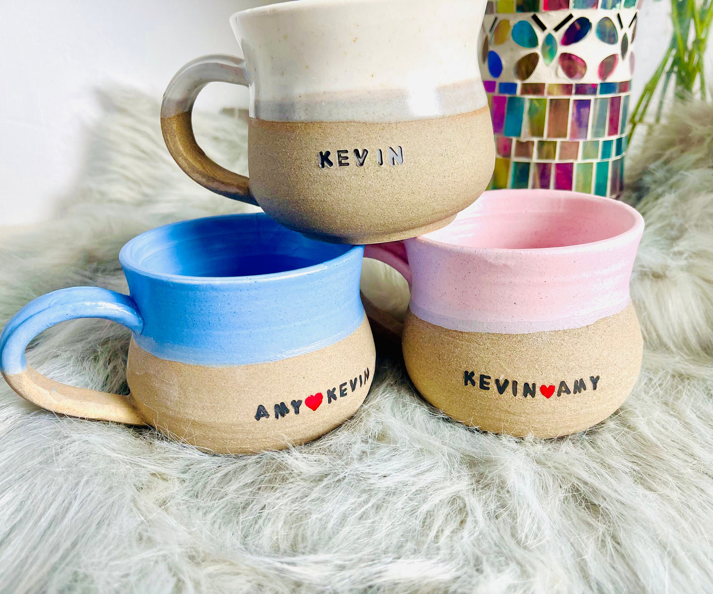 Handmade Ceramic Coffee Mug With Name, Personalized Pottery Mug