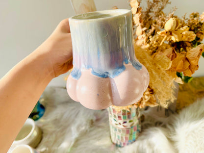 Personalisierte Katzenpfote Keramik Kaffeetasse, Hundepfote Niedliche individuelle Keramiktasse Handarbeit,
