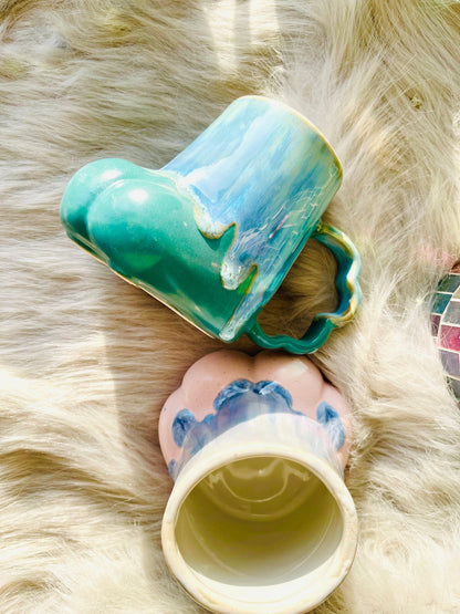Personalisierte Katzenpfote Keramik Kaffeetasse, Hundepfote Niedliche individuelle Keramiktasse Handarbeit,