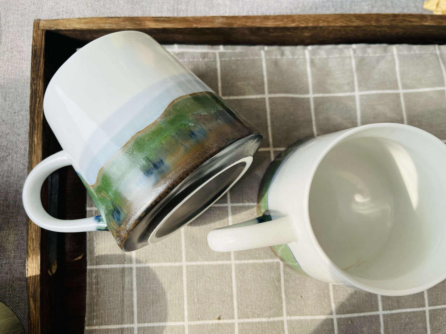 Landscape Ceramic Coffee Mug, Handmade Personalized Pottery Mug