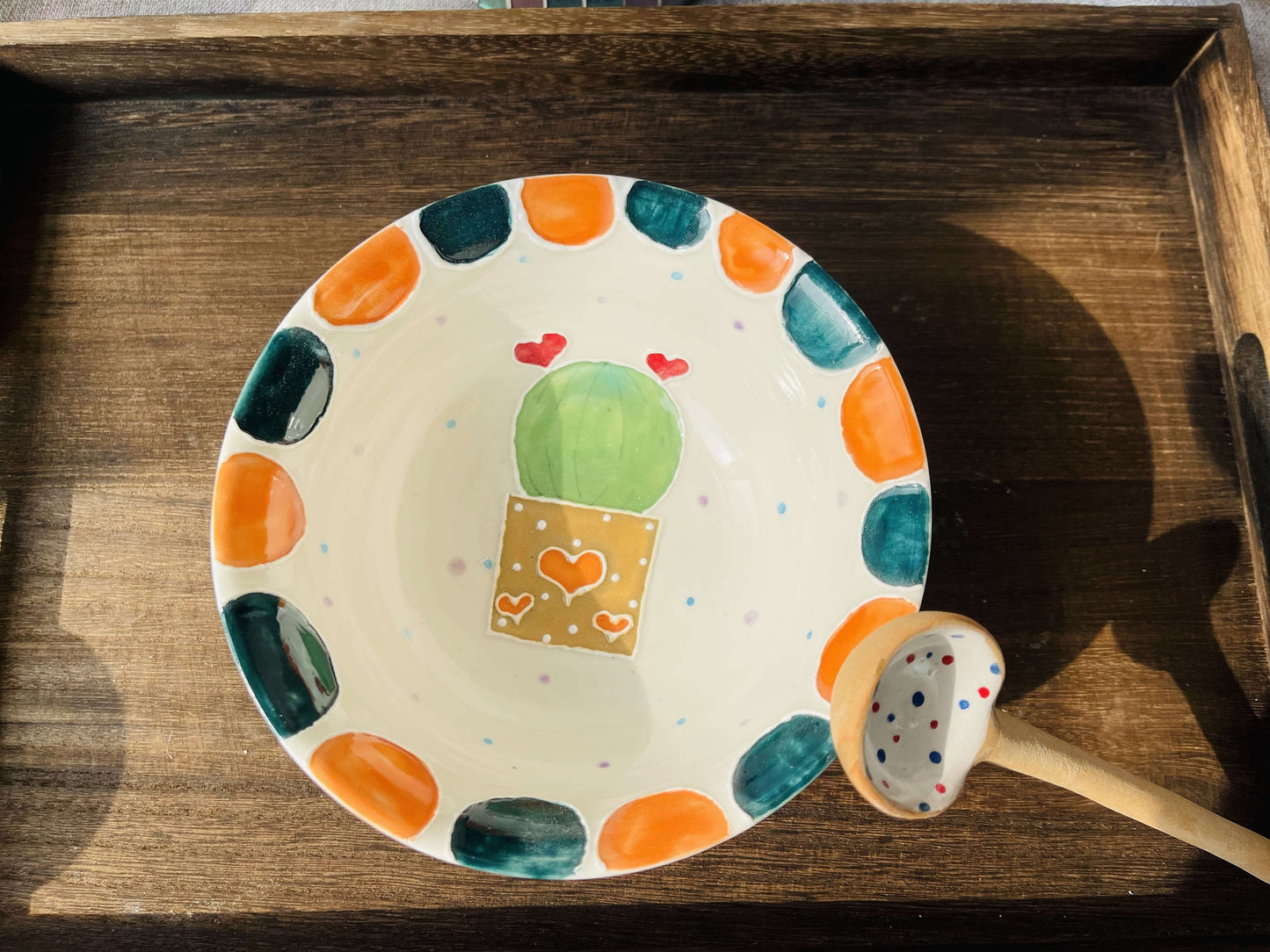 Hand-painted Mushroom Ceramic Bowl, Handmade Personalized Pottery Serving Bowl