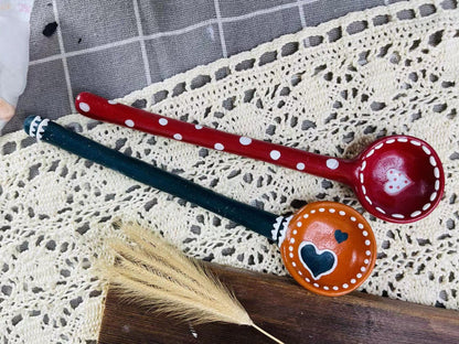 Cute Handmade Ceramic Spoons, Hand-painted Coffee Spoons