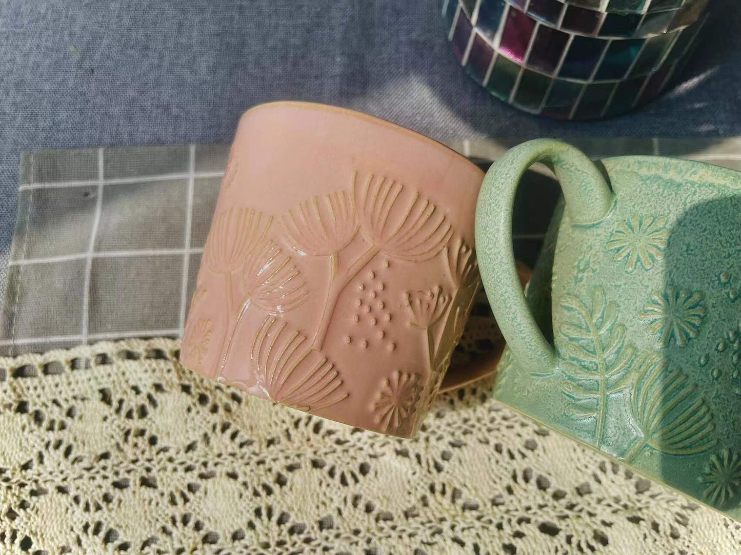 Handmade Personalized Embossed Ceramic Mug For Coffee Lovers