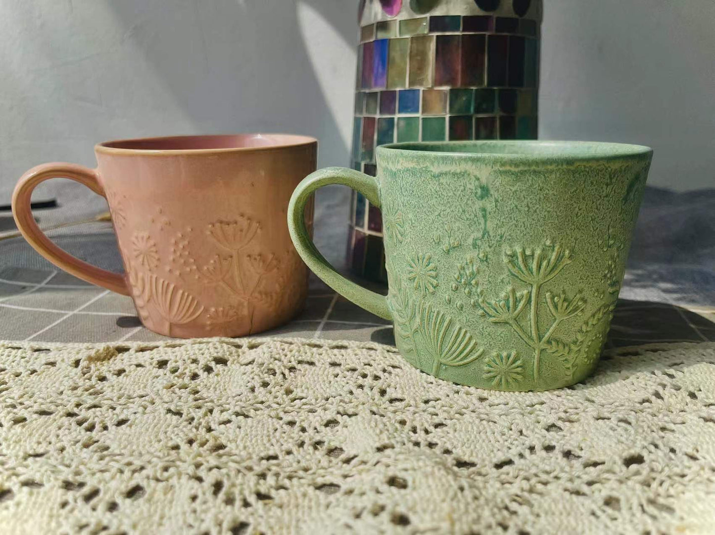 Handmade Personalized Embossed Ceramic Mug For Coffee Lovers