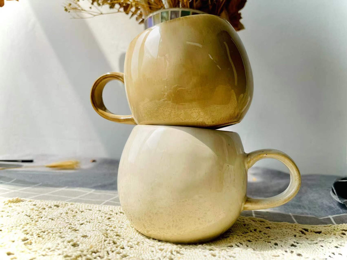 Handmade Solid Color Minimalist Ceramic Mugs, Personalized Simple & Elegant Coffee Mug