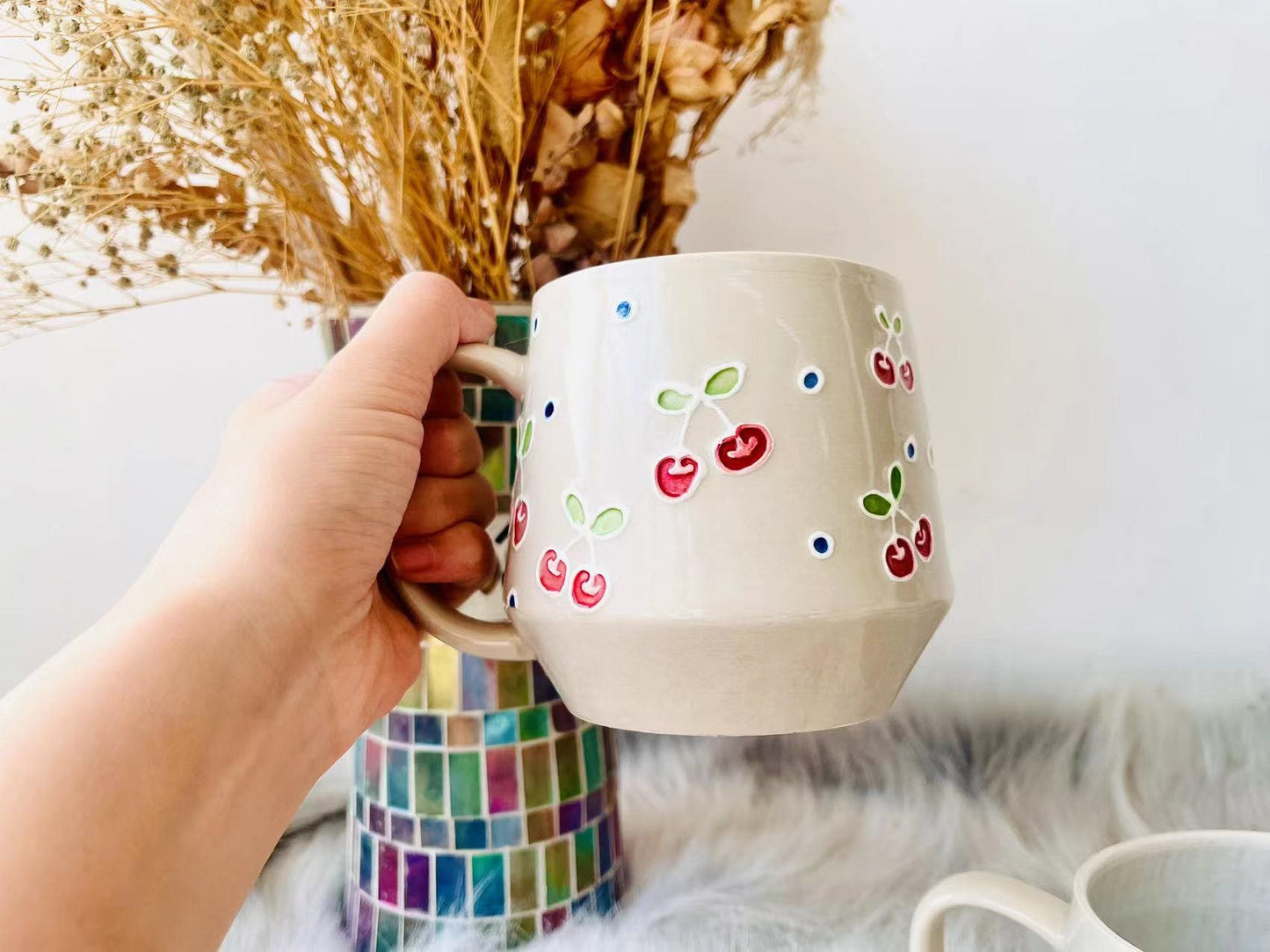 Personalized Hand-Painted Fruit Ceramic Mug, Cute Pineapple Coffee Mug For Nature Lover