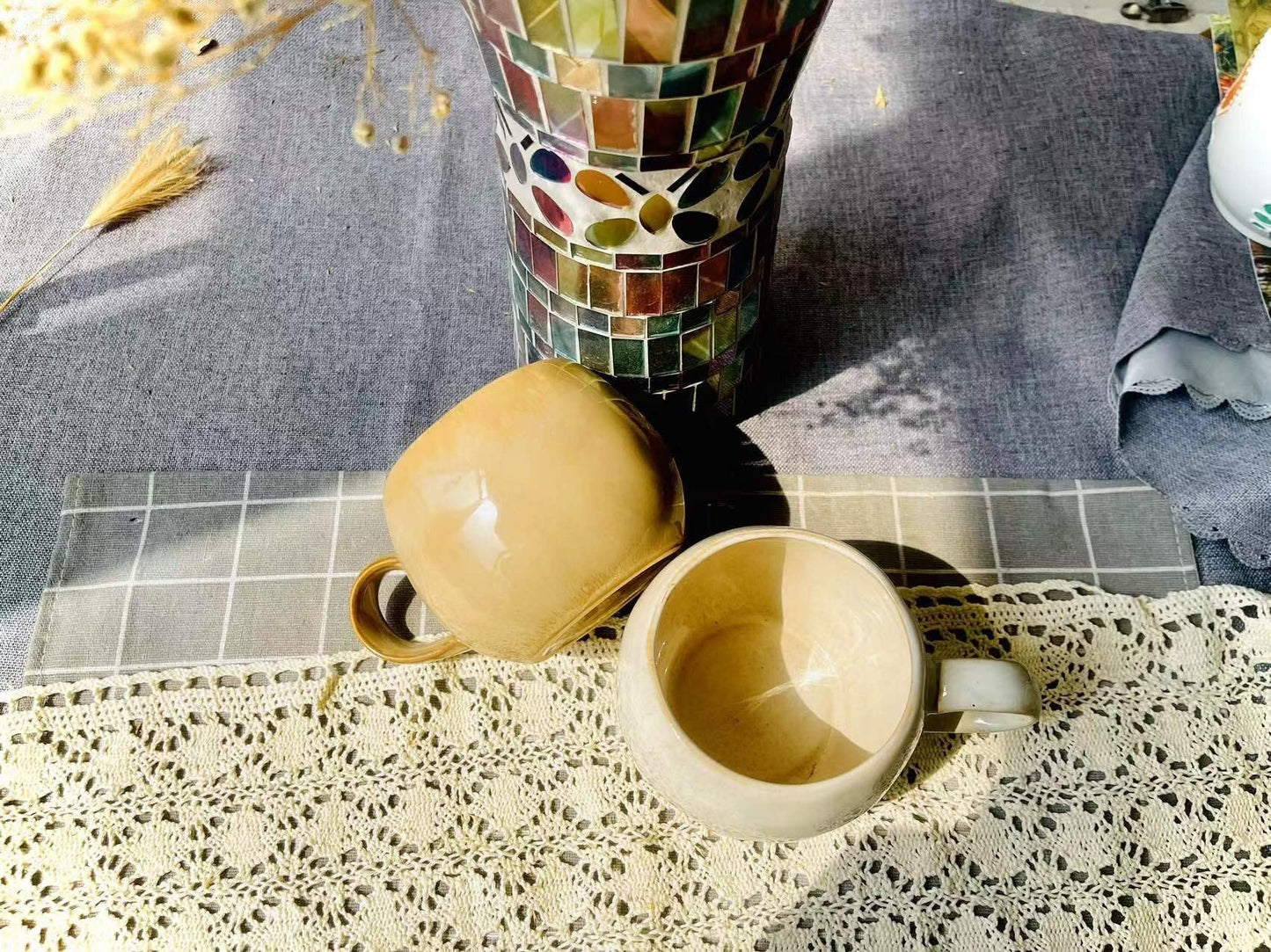 Handmade Solid Color Minimalist Ceramic Mugs, Personalized Simple & Elegant Coffee Mug