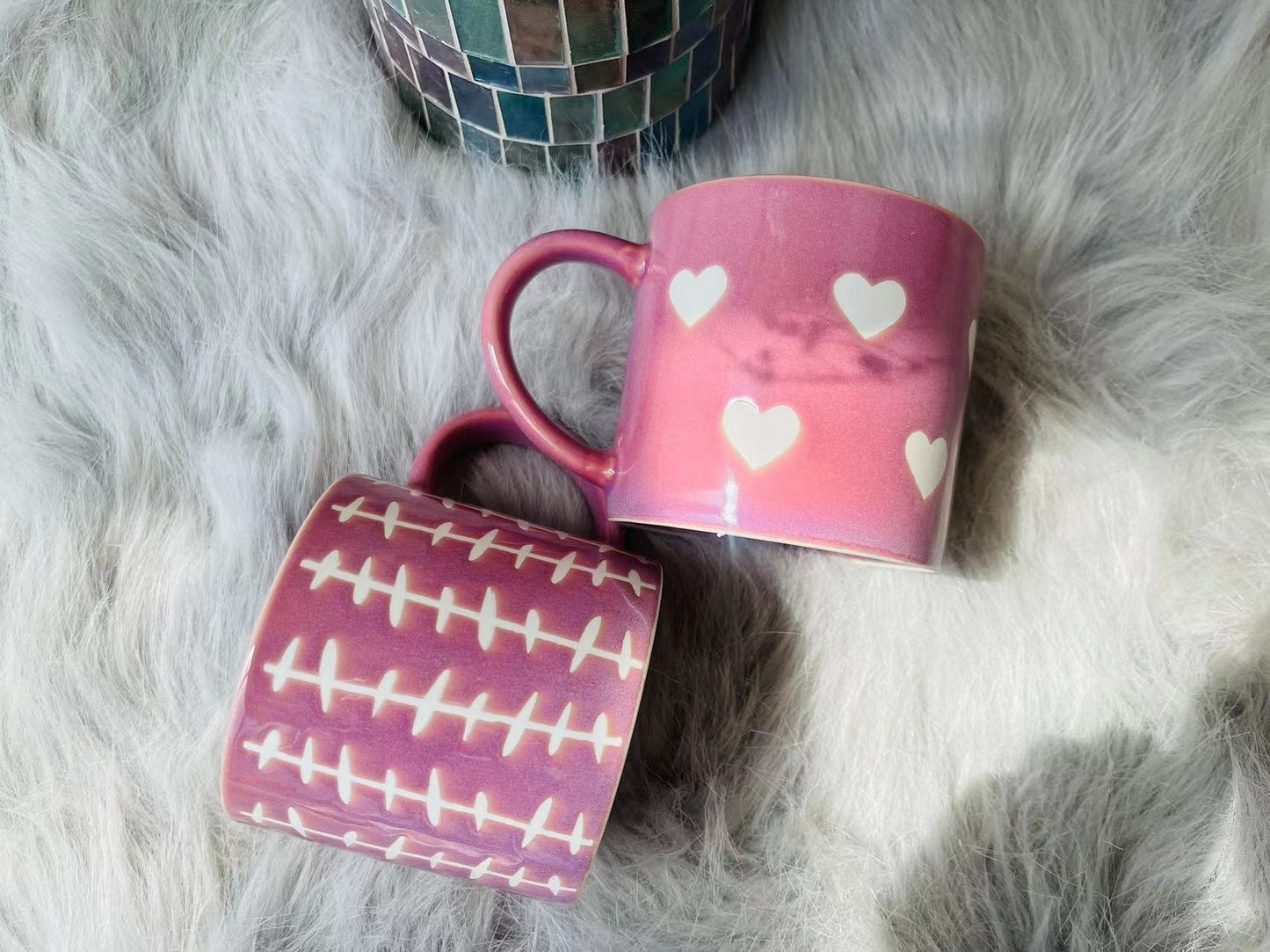 Cute Personalized Pink Handmade Ceramic Mug, Adorable Personalized Coffee Mug